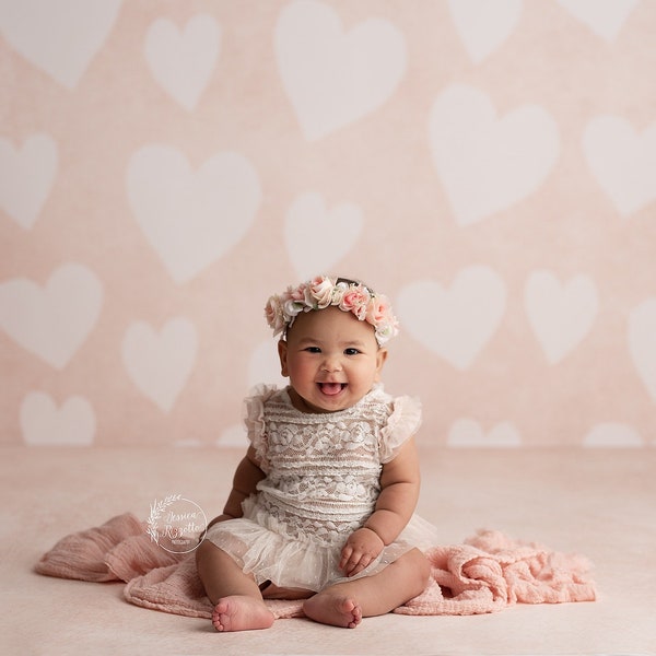Soft Pink Valentine Photography Backdrop - Valentine's Day Backdrops - Valentines Day Background - Pink Heart Backdrop - Pretty in Pink