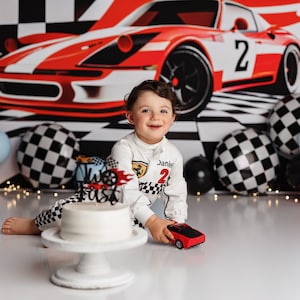 Two Fast - Printed Photography Backdrop - 2nd Birthday Cake Smash Backdrop Boy - Too Fast 2nd Birthday Backdrop - Race Car Party Backdrop