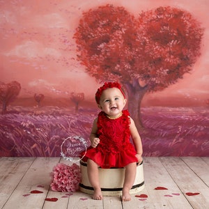 Valentina - Printed Photography Backdrops - Valentine&#39;s Day Background - Valentines Day Backdrop - Valentines Backdrop - Hand Painted