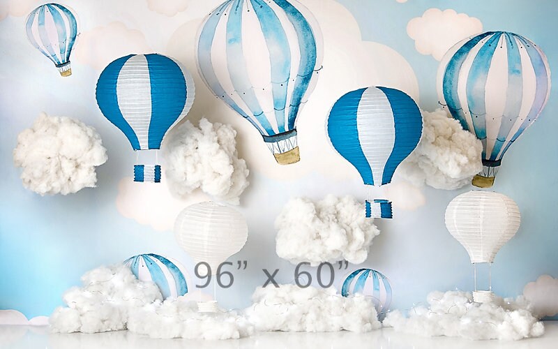 Soar - Printed Photography Backdrop - Hot Air Balloon Backdrop - Cake ...