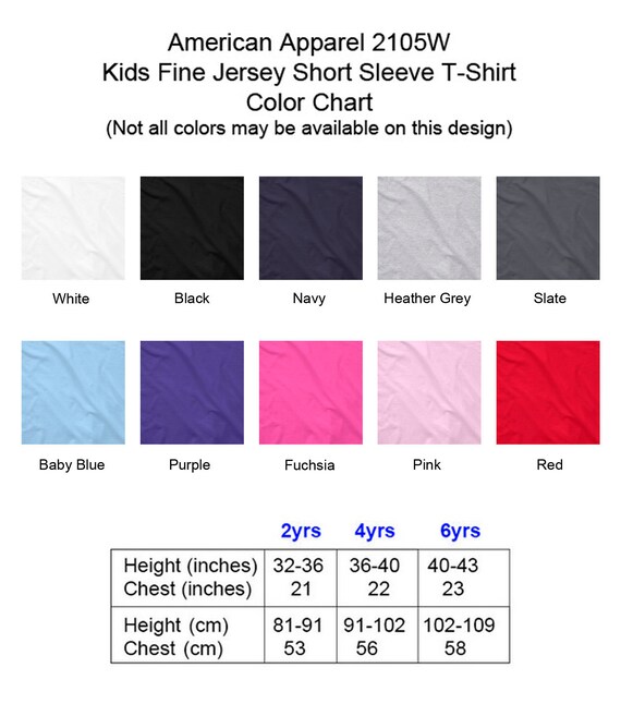 American Apparel Color Chart