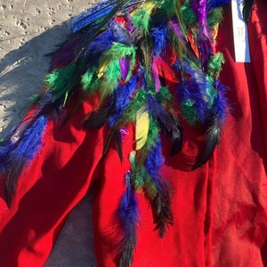 Scarlet Macaw Stewardess Feathered Jacket Fits SM/MED - Etsy