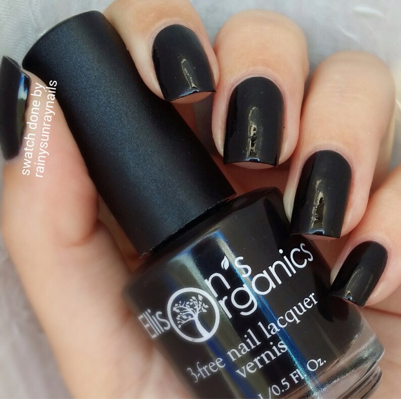 Black Nail Polish Vegan Nail Polish Goth Nail Polish Etsy