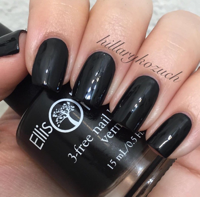 Black Nail Polish Vegan Nail Polish Goth Nail Polish Etsy