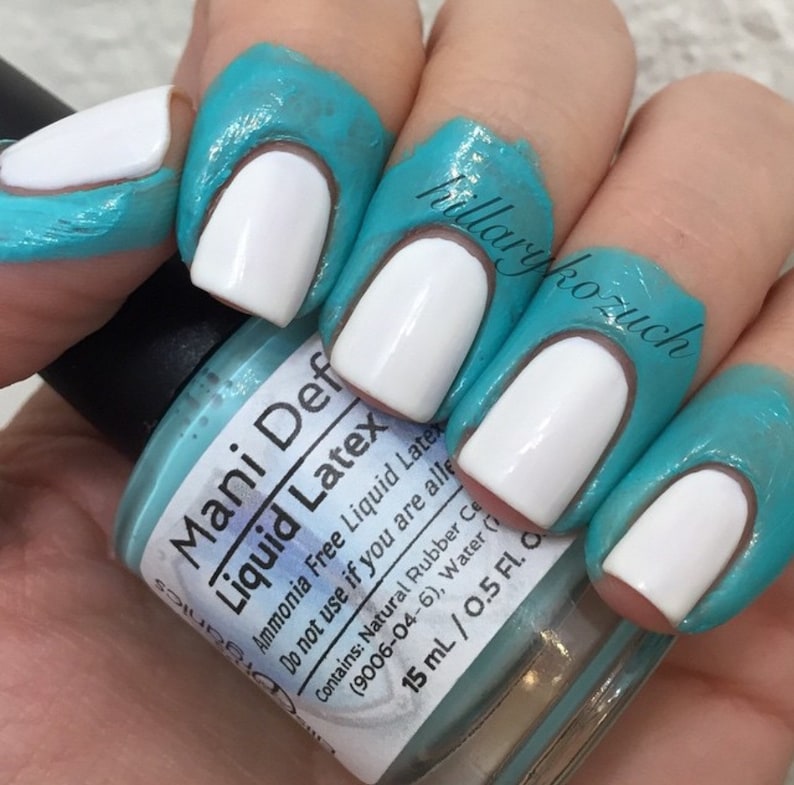 Latex Barrier - Mani Defender \u00ae - Liquid Latex for perfect nails - Easy clean up of stamping and nail art - Nail Tape - Cuticle Barrier