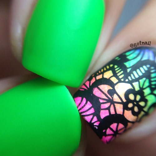 MATTE Neon Orange Nail Polish Glow in the Dark Vegan Nail Etsy