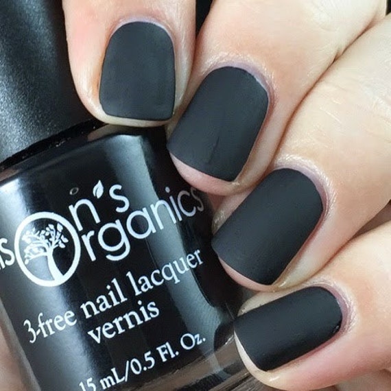 Matte Black Nail Polish Vegan Matte Nail Lacquer For Nail Etsy