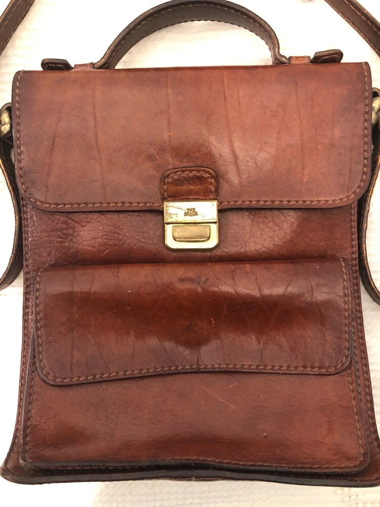 Beautiful Vintage the Bridge Small Leather Messenger Bag Spain 10x9 Etsy