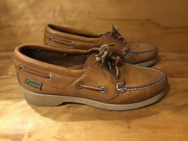 1970s Quoddy Mocassin Boat Shoes Maine Hand Sewn 6.5 B Etsy