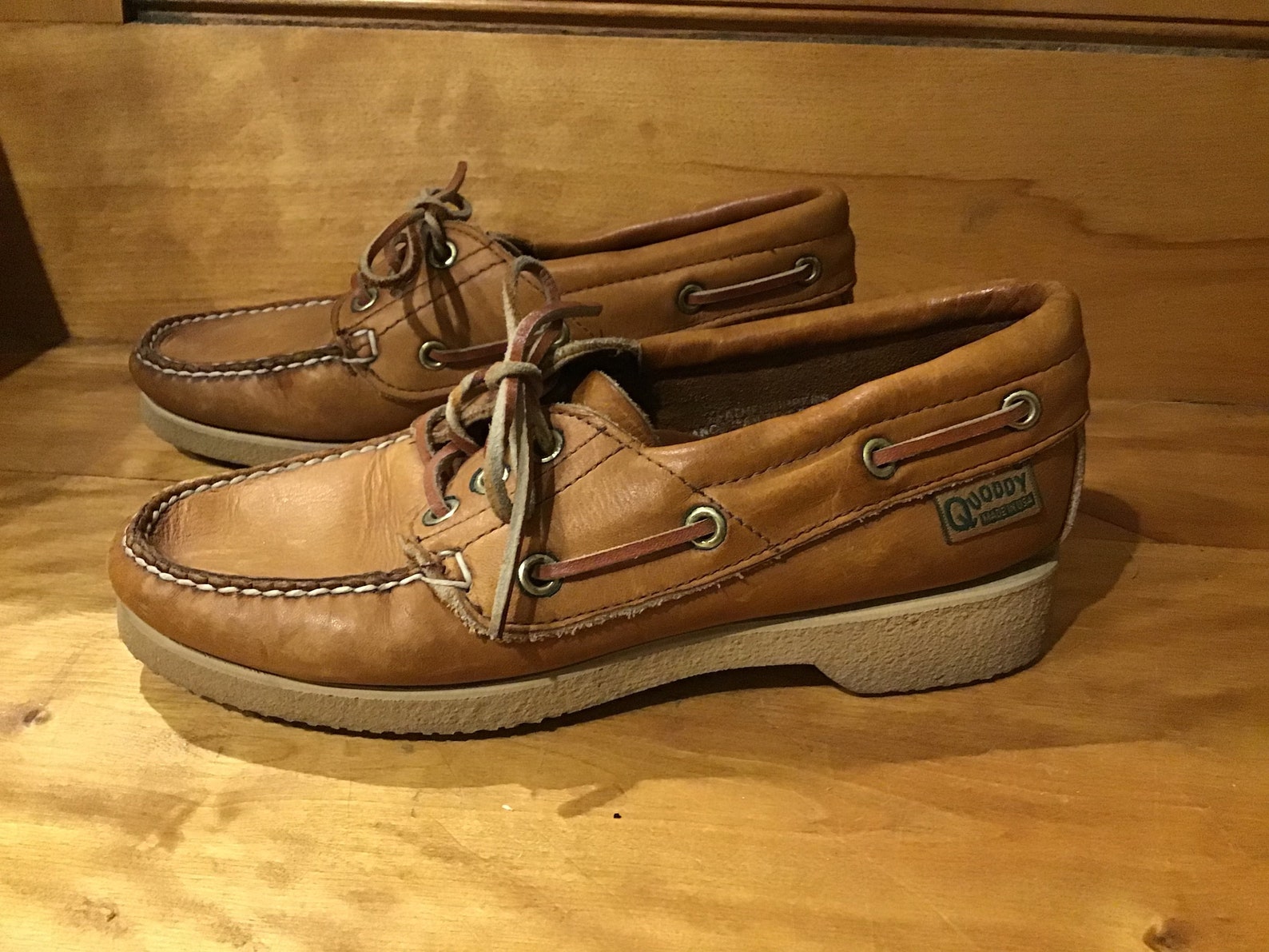 1970s Quoddy Mocassin Boat Shoes Maine Hand Sewn 6.5 B Etsy