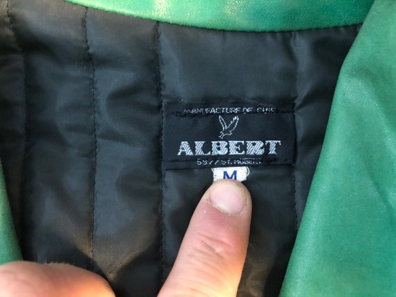 Amazing 1980s Vintage Soft Green Leather Jacket A… - image 4