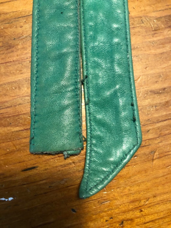 Amazing 1980s Vintage Soft Green Leather Jacket A… - image 7