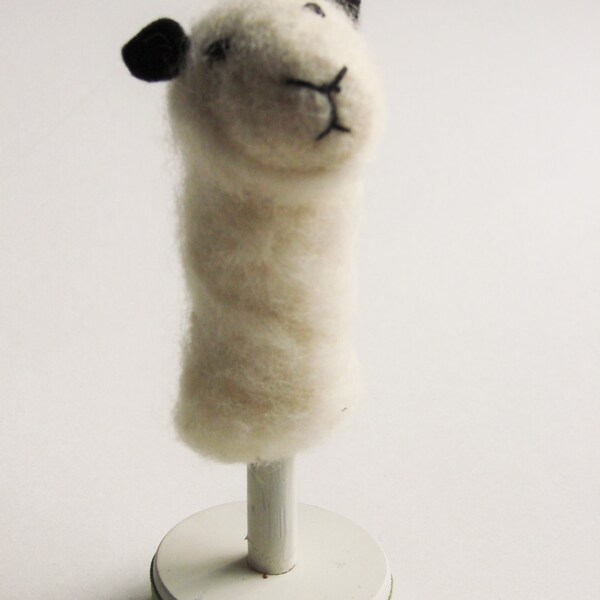 Felted Sheep Finger Puppet