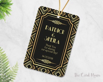 Great Gatsby Theme Wedding Favor / Gift Tags. Personalized messages and colors. Set of 30. (ITEM GG2)