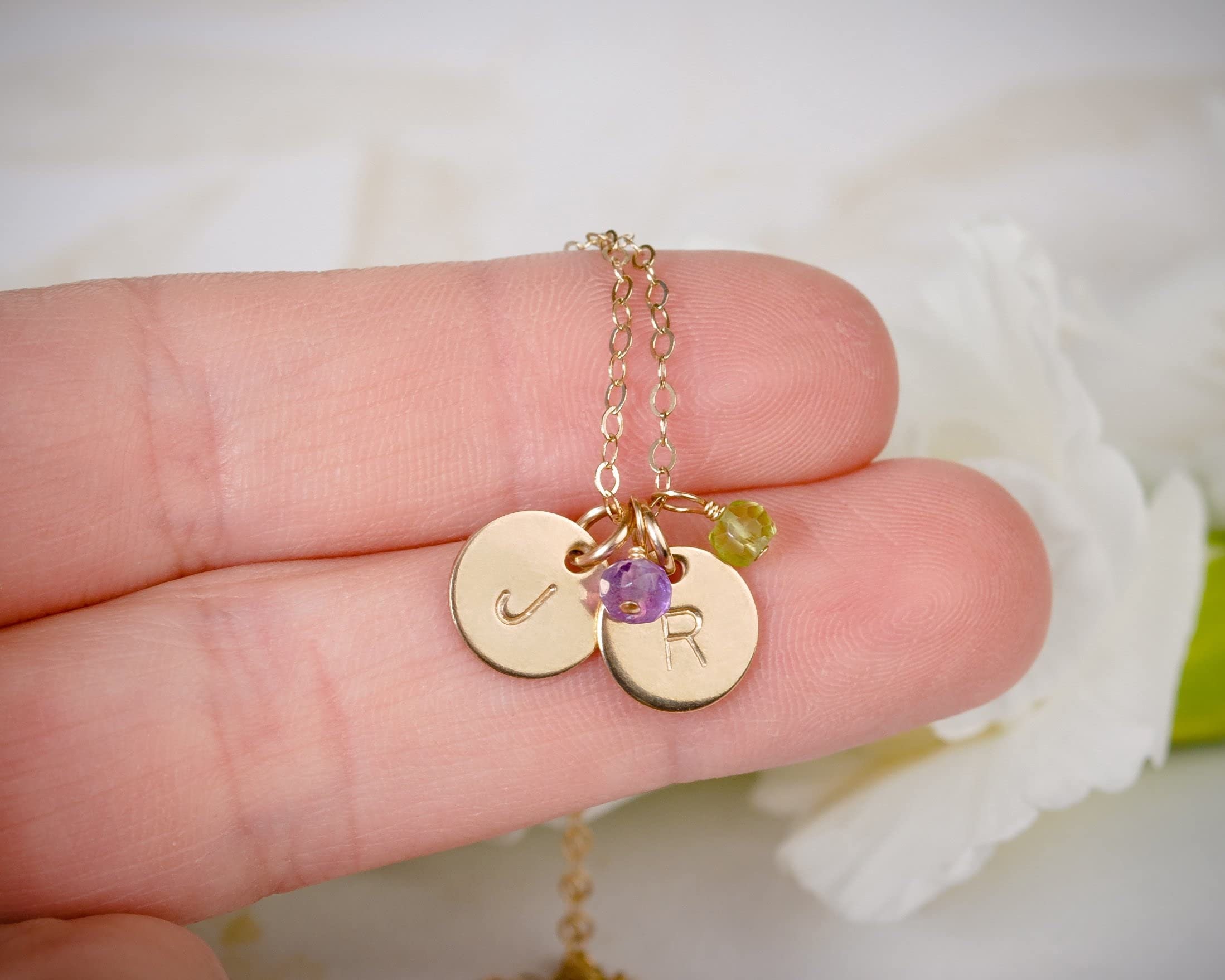 EFYTAL Tiny Initial Charm - 10mm Sterling Silver Or Gold Filled, Add-On Disc For Necklaces Or Bracelets, Custom Letter Or Symbol - View #3