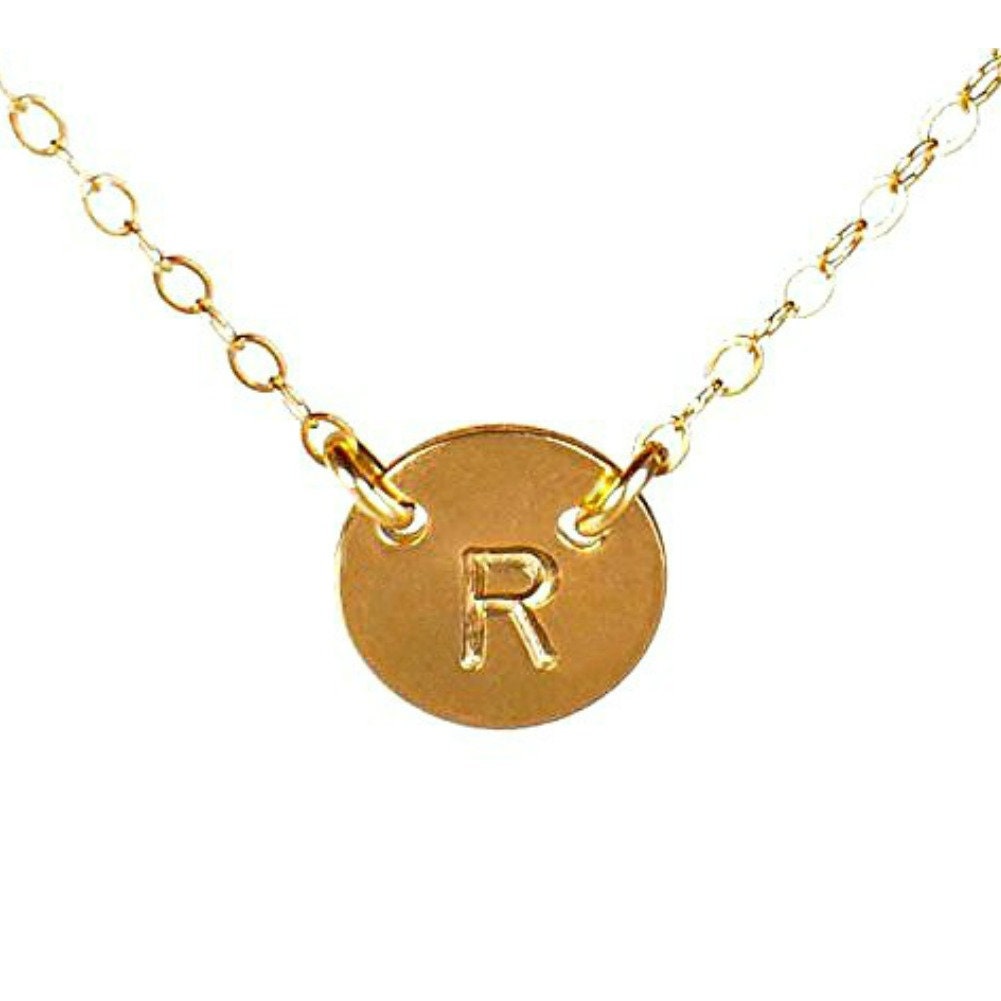 Initial Necklaces for Women, Tiny 14k Gold Filled Custom Initial