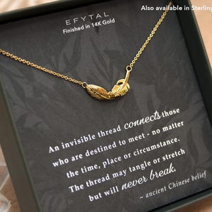 Feather Necklace, Sterling Silver or Gold, Long Distance Friendship