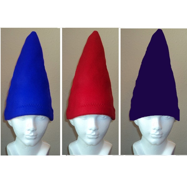 One Gnome Hat Your choice of red or blue - Halloween Costume Dress up  Garden Party Dunce cap
