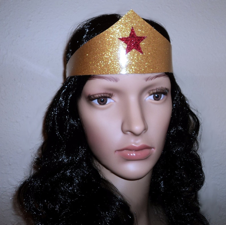 Classic Wonder Woman Costume Accessories Set Tiara and Cuffs Etsy