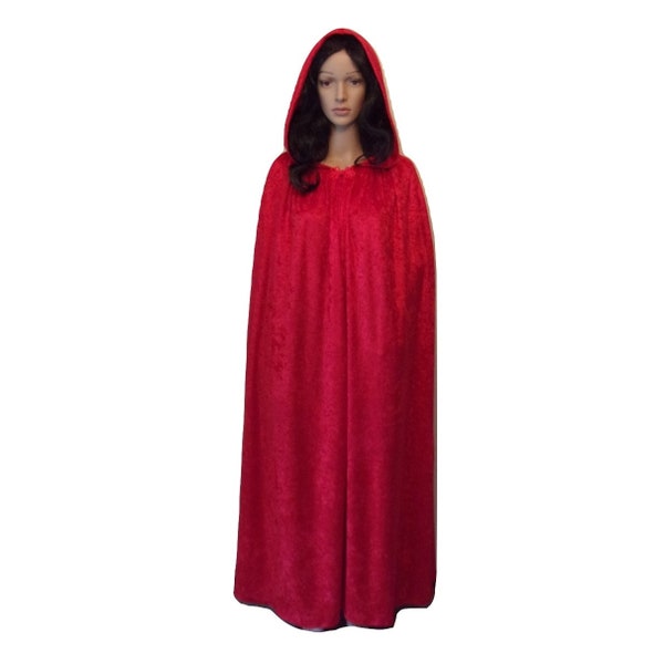 Red Riding Hood Crushed Panne Velvet Cape