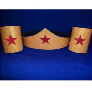 Classic Wonder Woman Costume Accessories Set Tiara and Cuffs - Etsy