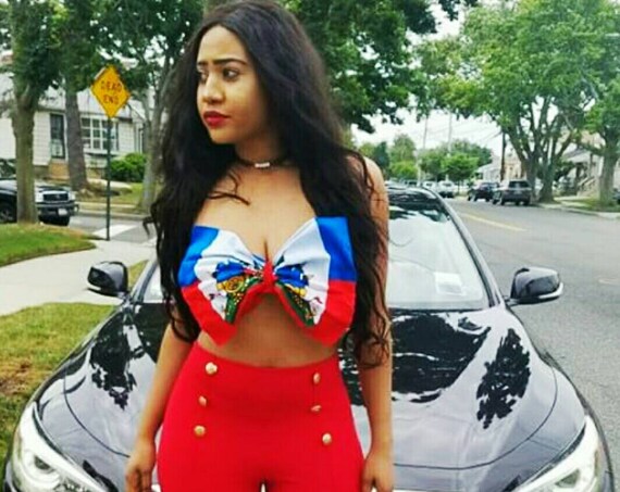 Custom Haitian Flag Bandeau Bow Top *Other Countries Produced by Request