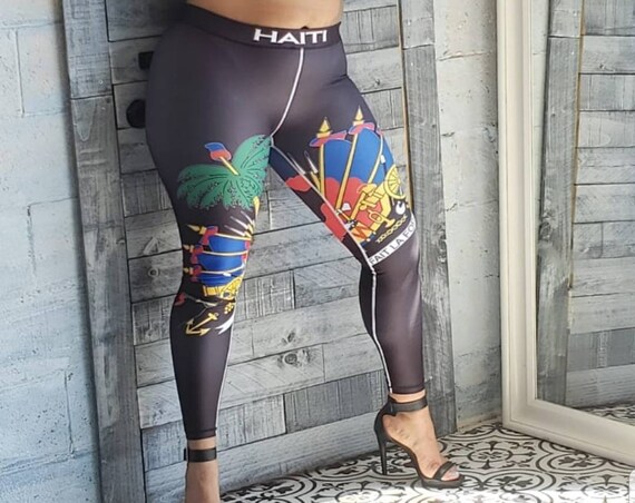Haiti Flag Athletic Leggings (Leggings Only !)