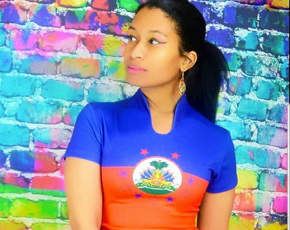 Haitian Flag Shirt Dress