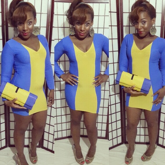 Barbados Flag Dress Long sleeved Dress Bodycon Club Dress Carnival Dress