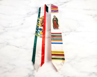 Estolas/fajas de graduación con bandera de México/sarape