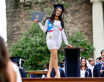 Puerto Rico Flag graduation stole