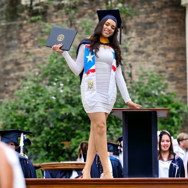 Puerto Rico Flag graduation stole