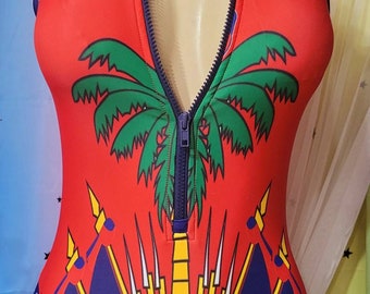 Red Haiti Flag Bathing Suit