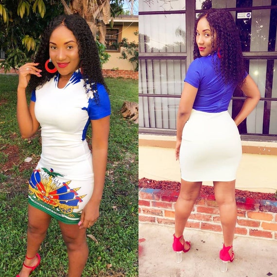 Haiti Flag Pencil Dress