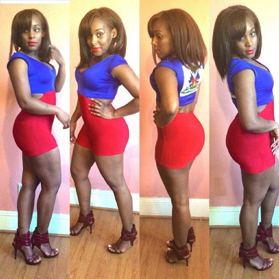 Custom Haiti Flag Stretch Bodysuit Romper Haitian Jumpsuit jumper Cat Suit Club Jump Suit Haitian Flag Day Outfit