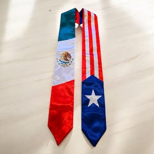 Puerto Rico & Mexico Mix Graduation Stole