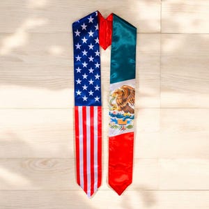 Mix Mexico and USA Graduation Stole