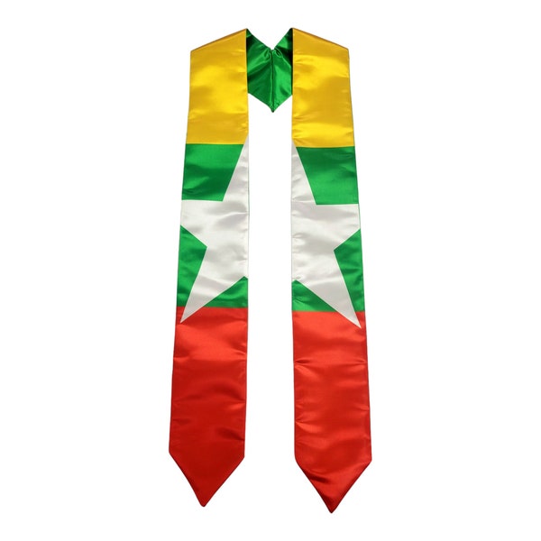 Myanmar Burma Flag Graduation Sash/Stole International Study Abroad Adult Unisex