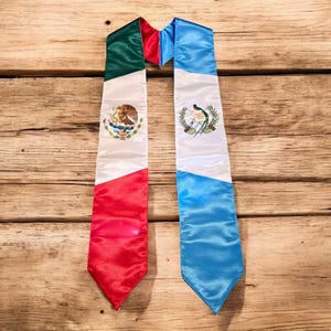 Mix Mexico and Guatemala flag graduation stoles/sash