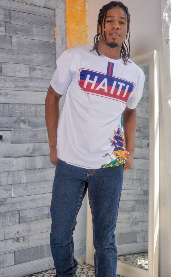 Haiti Flag Coat of Arms Mens T-Shirt