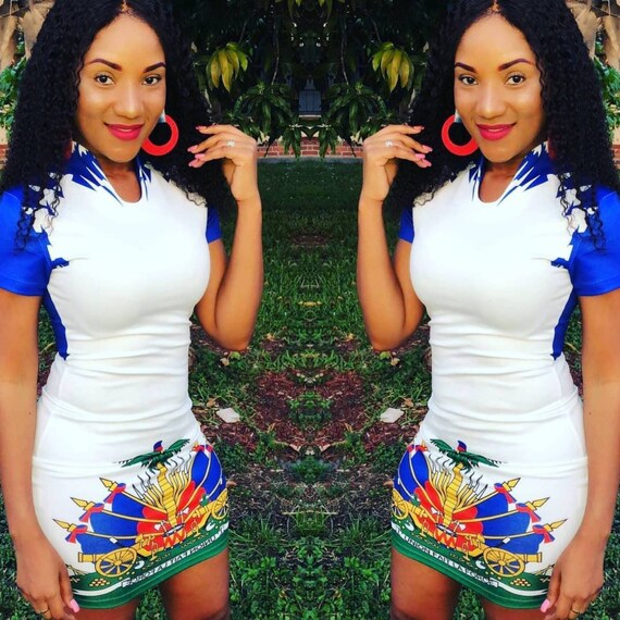 Haitian white Flag dress