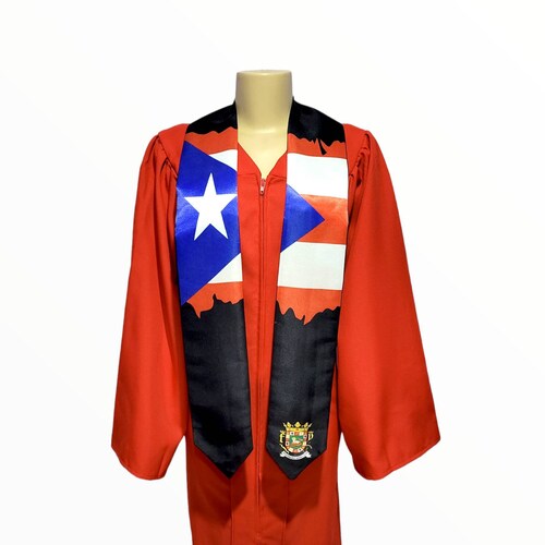 Personalized Puerto Rican Graduation Stole, Puerto Rican Graduation Stole Puerto Rican Graduation Sash 2025 Puerto Rico Graduation Sash
