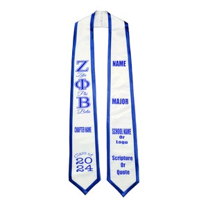 Delta sigma/Zeta Phi  graduation stoles