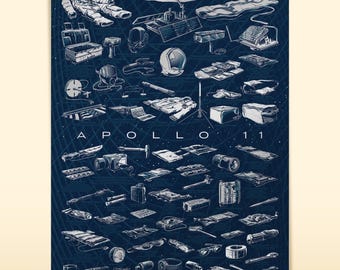 affiche de la collection Apollo 11 | Gadgets de l'alunissage, décoration de la NASA et de l'exploration spatiale
