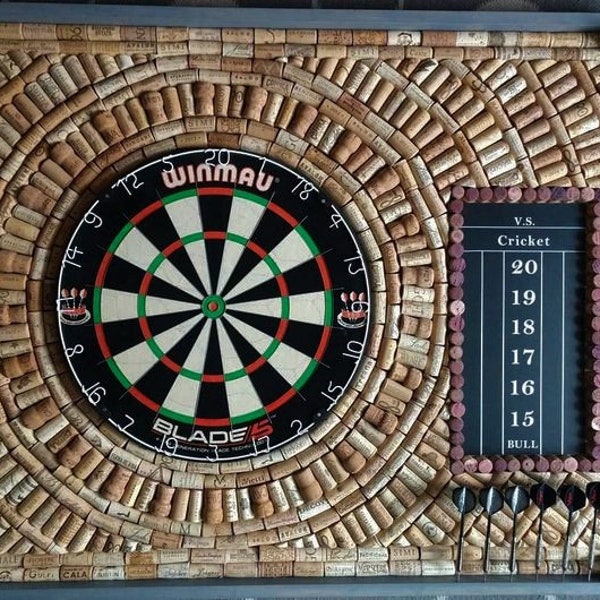 Darts Backboard with Wine Corks and Cricket Scoreboard 43.5IN X 33IN