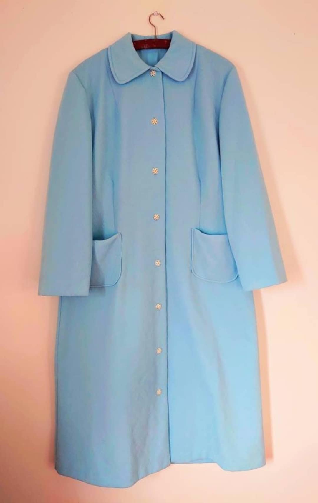Robe de chambre vintage bleu Etsy France