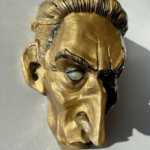 3D GOLDEN Silco (from Arcane) Sculpture / Resin / Epoxy / Acrylic with Shimmer / Holographic Eyes