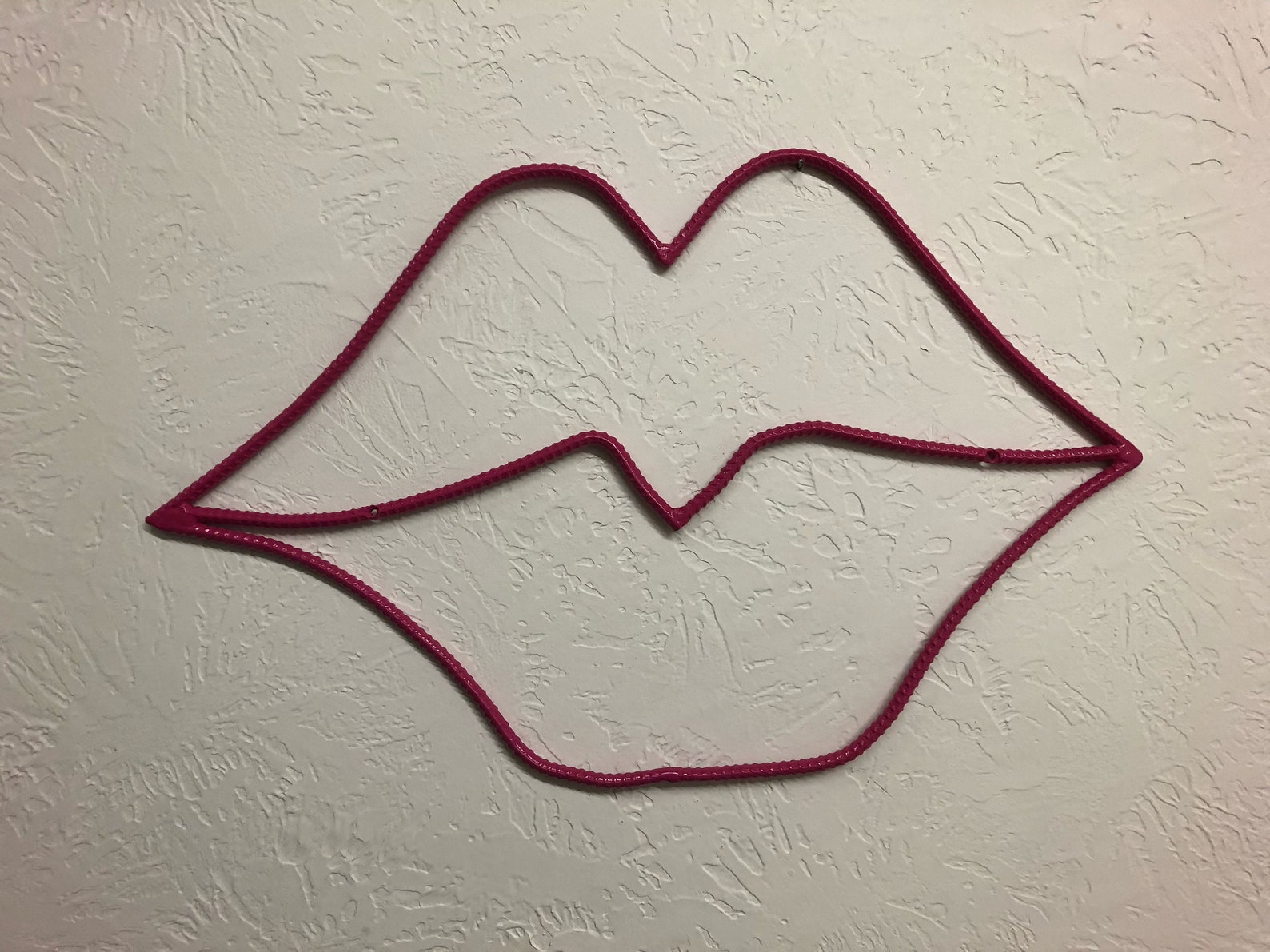 Pink Rebar Lips Metal Wall Art Hand Formed Rebar Art Etsy