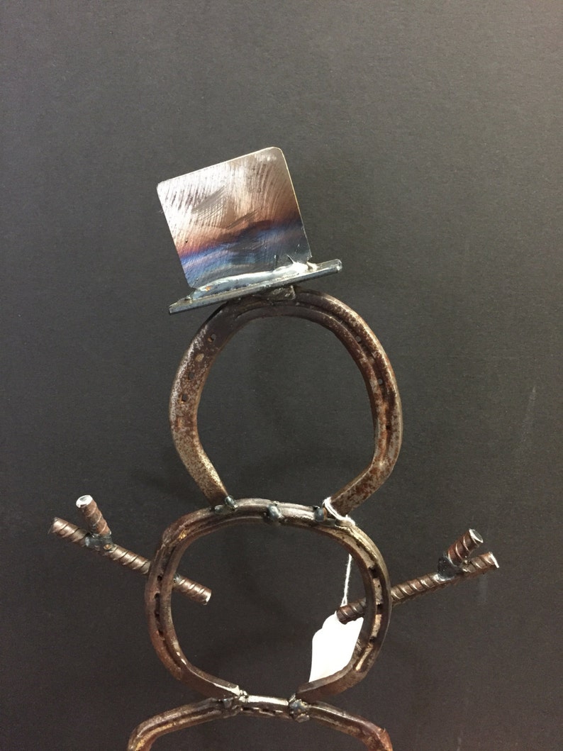 Abstract Snowman Horseshoe Art Etsy