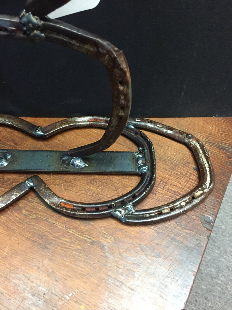 Abstract Snowman Horseshoe Art Etsy